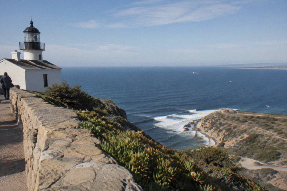The Pacific Ocean horizon seen from a high coastal overlook on Point Loma